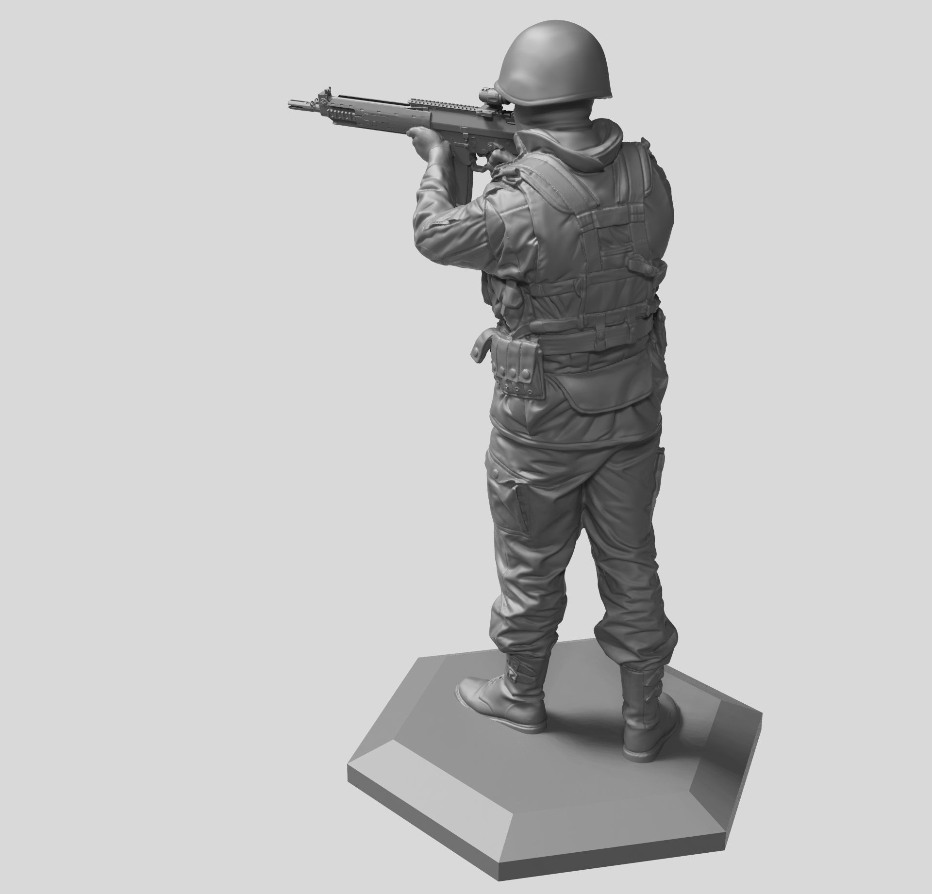 Modern soldier  52mm 120mm 3D print model_8