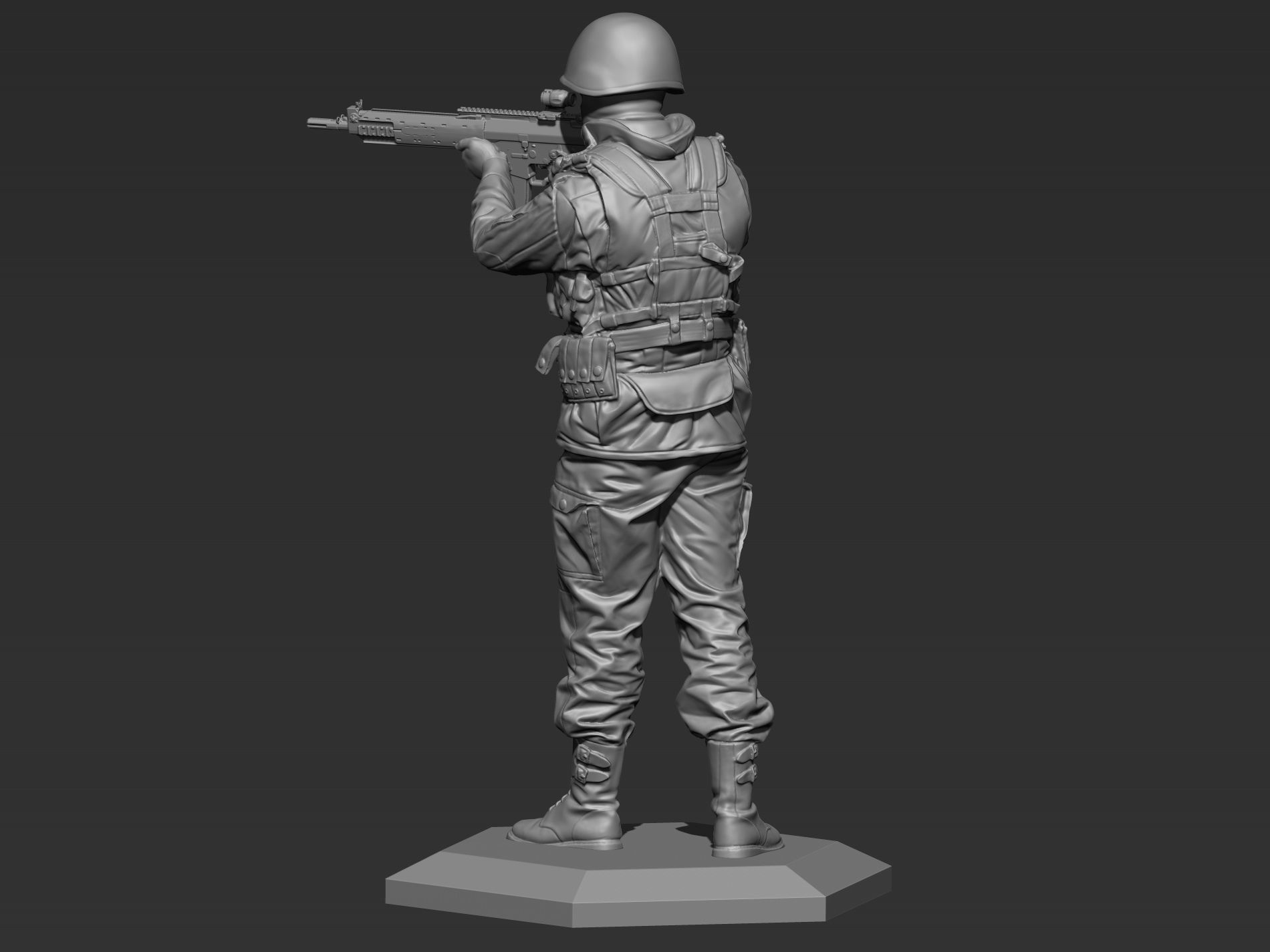 Modern soldier  52mm 120mm 3D print model_13