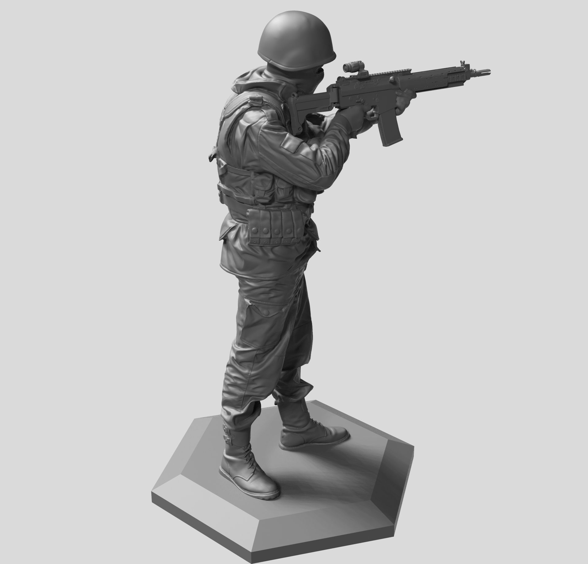 Modern soldier  52mm 120mm 3D print model_6