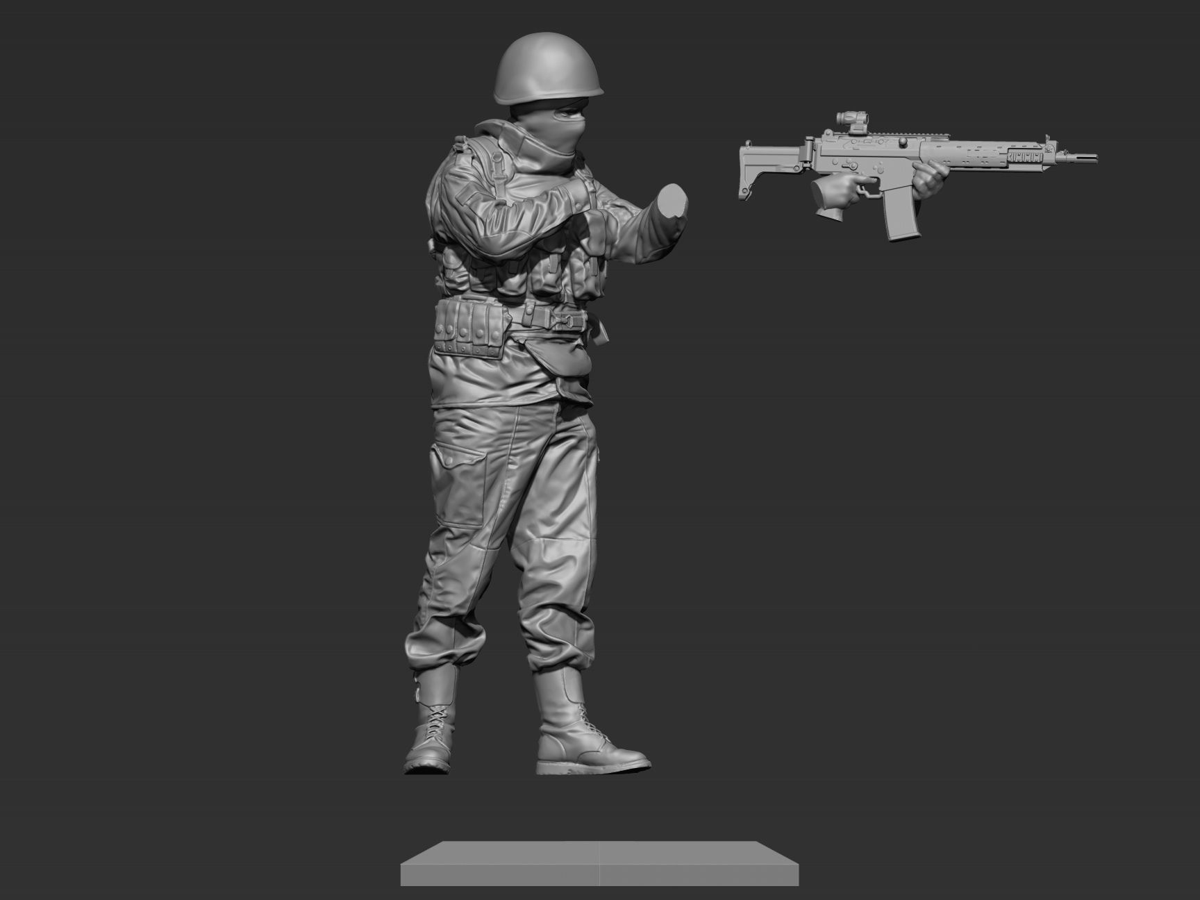 Modern soldier  52mm 120mm 3D print model_2