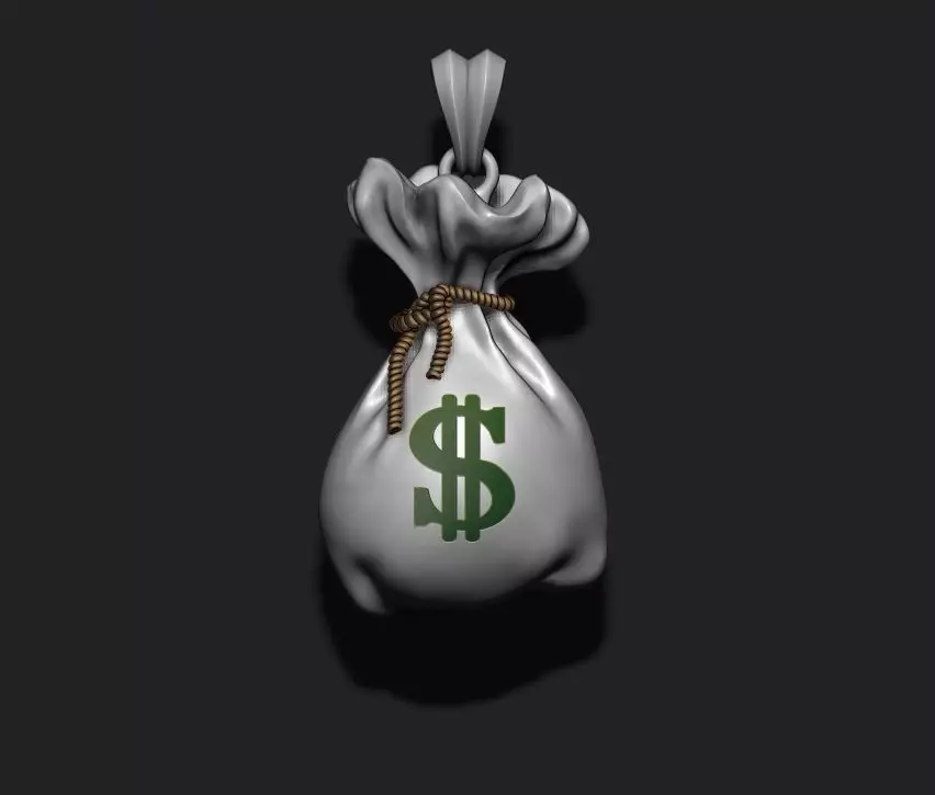 Money Bag pendant 3D print model_0