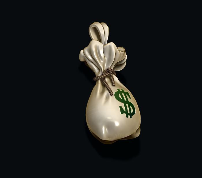 Money Bag pendant 3D print model_3