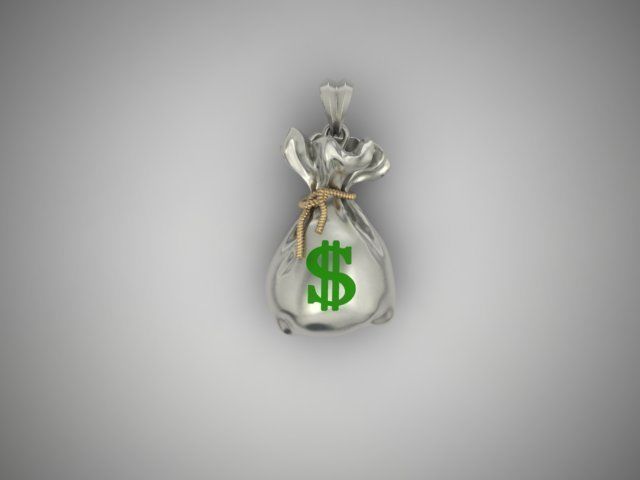 Money Bag pendant 3D print model_19