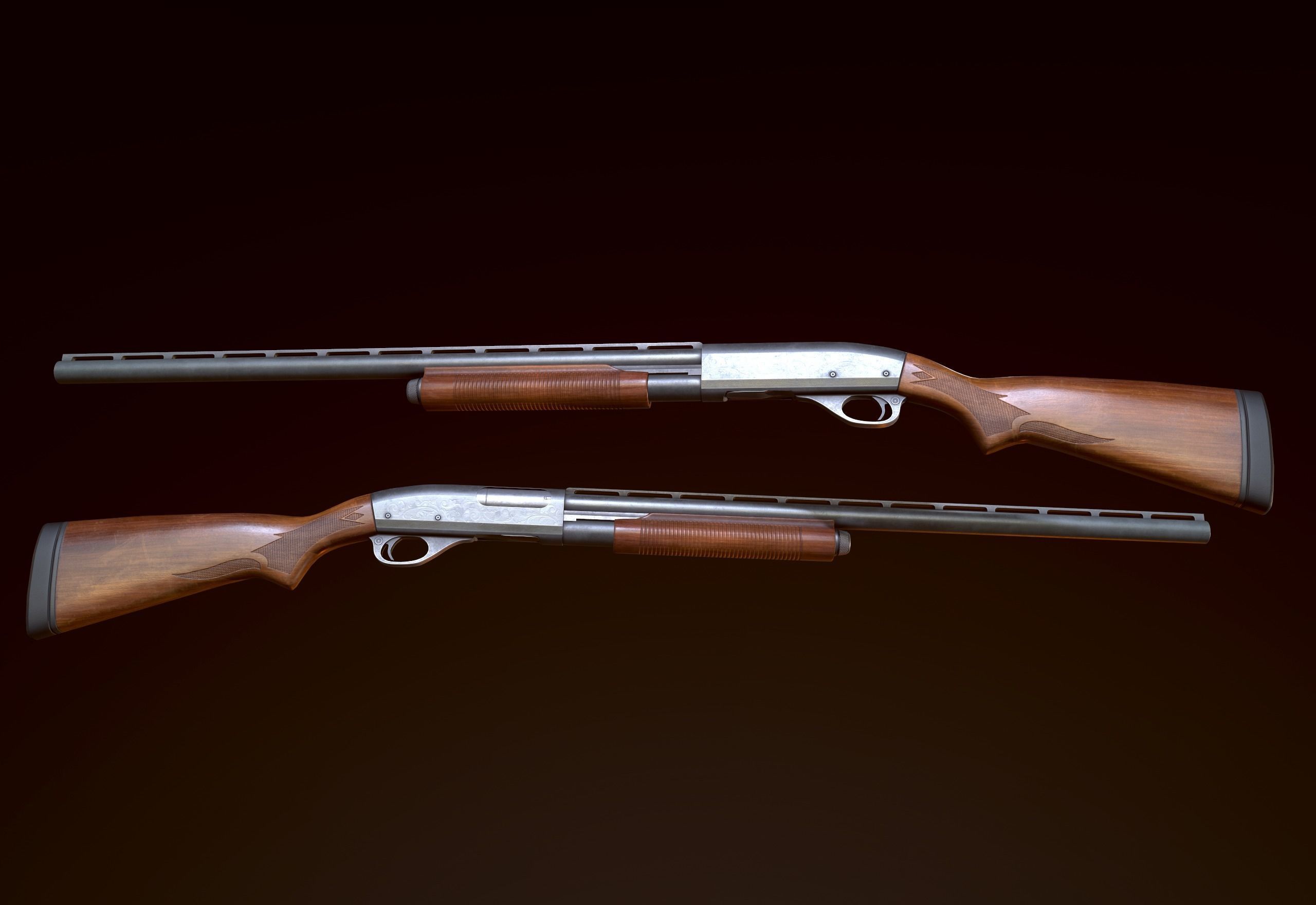 FPS Shotgun Low-poly 3D model_3