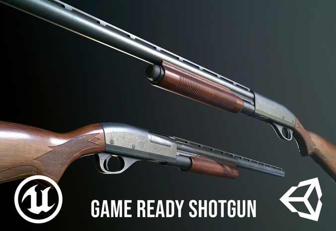 FPS Shotgun Low-poly 3D model