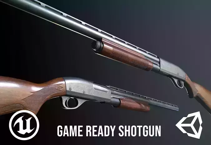 FPS Shotgun Low-poly 3D model