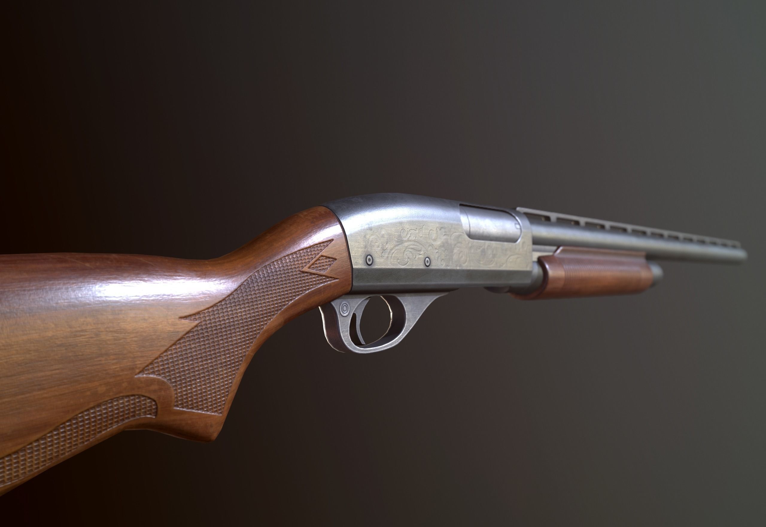 FPS Shotgun Low-poly 3D model_4