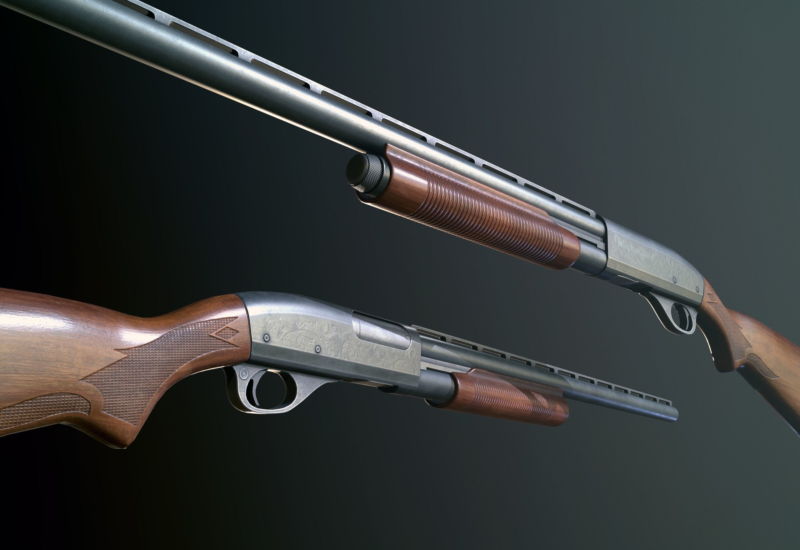 FPS Shotgun Low-poly 3D model_2