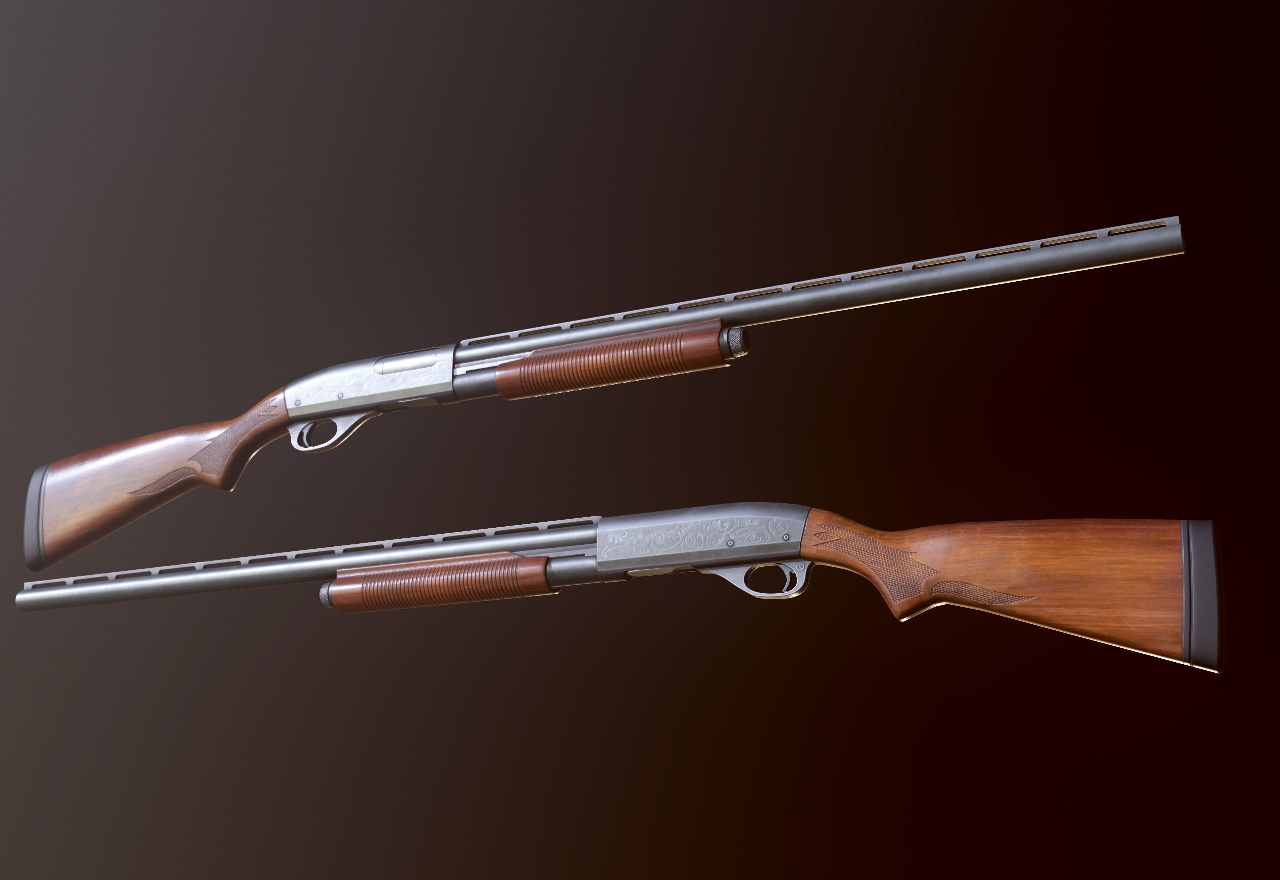 FPS Shotgun Low-poly 3D model_6