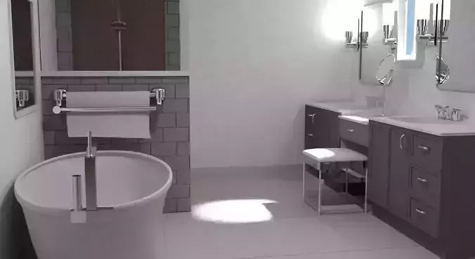 Bathroom with tub and sink