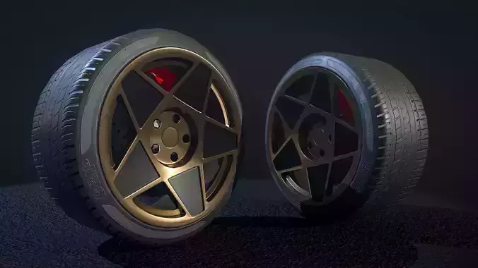 Advan wheel - pbr low poly model