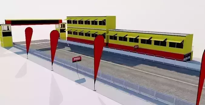 Finish line - Journalists boxes 3D model