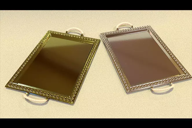 Tray rectangular Low-poly 3D model_0