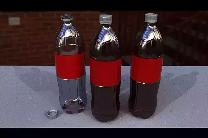 Plastic bottled soda Low-poly 3D model