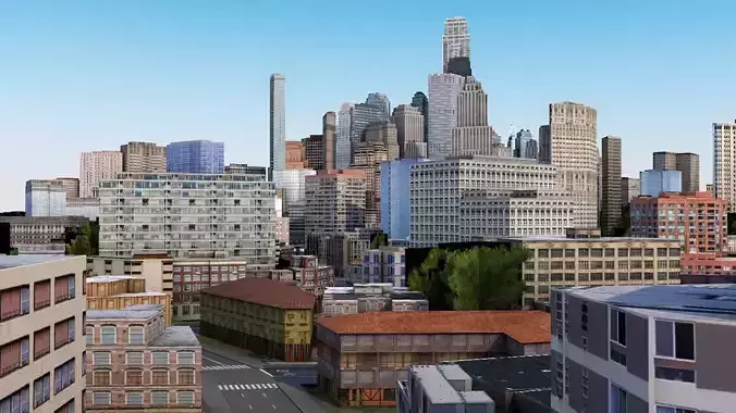 High-Detailed 3D City Model 2 Low-poly 3D model