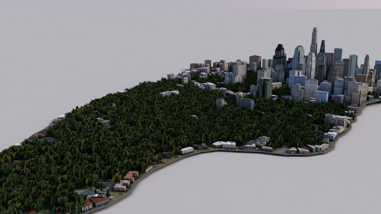 High-Detailed 3D City Model 2 Low-poly 3D model_13