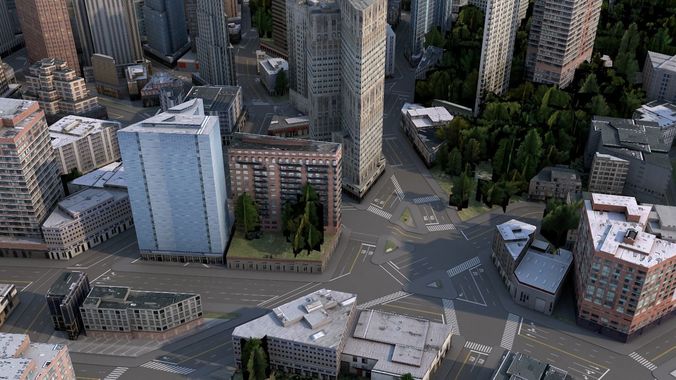 High-Detailed 3D City Model 2 Low-poly 3D model 2