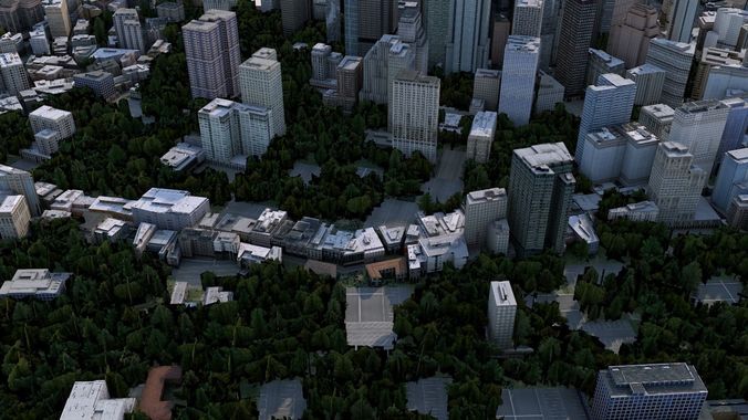 High-Detailed 3D City Model 2 Low-poly 3D model 4