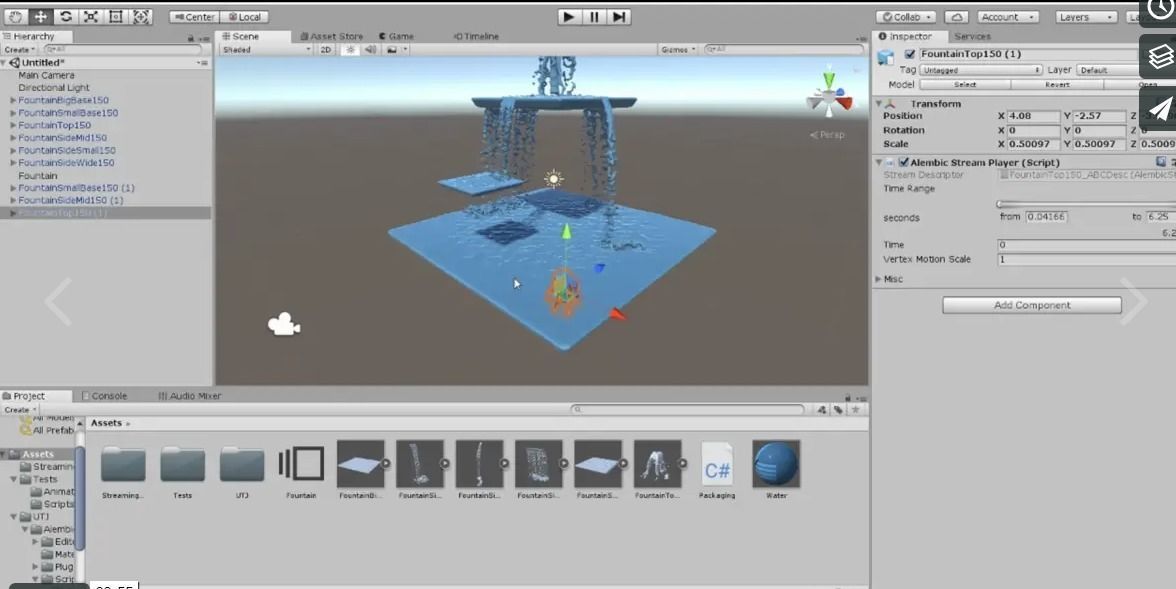 Animated Fountain Set Rig 3D model_8
