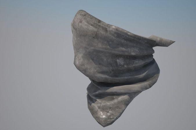 Bandana  scarf on face Low-poly 3D model