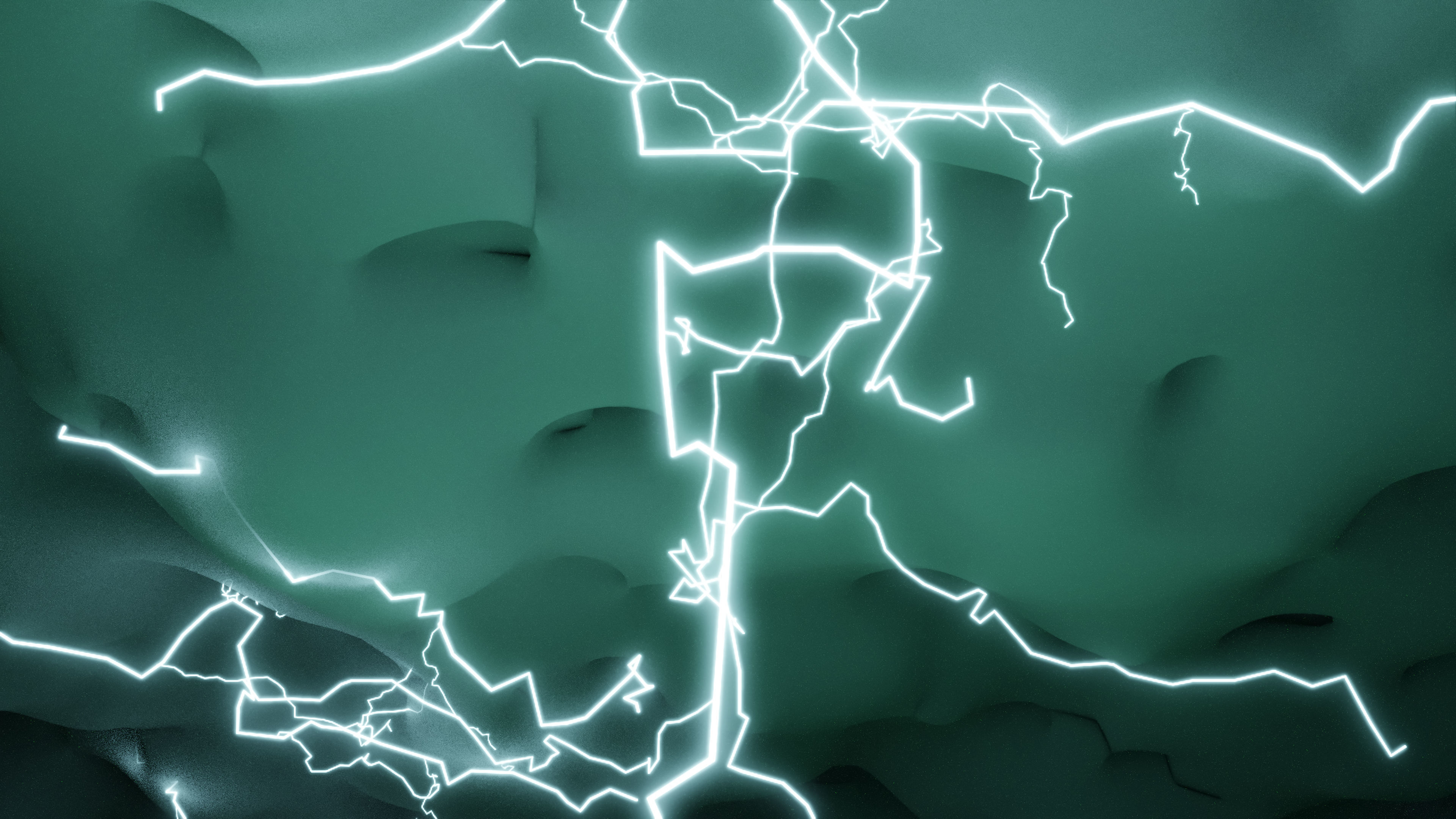 thunderstorm lightning strike on field 3D model_3