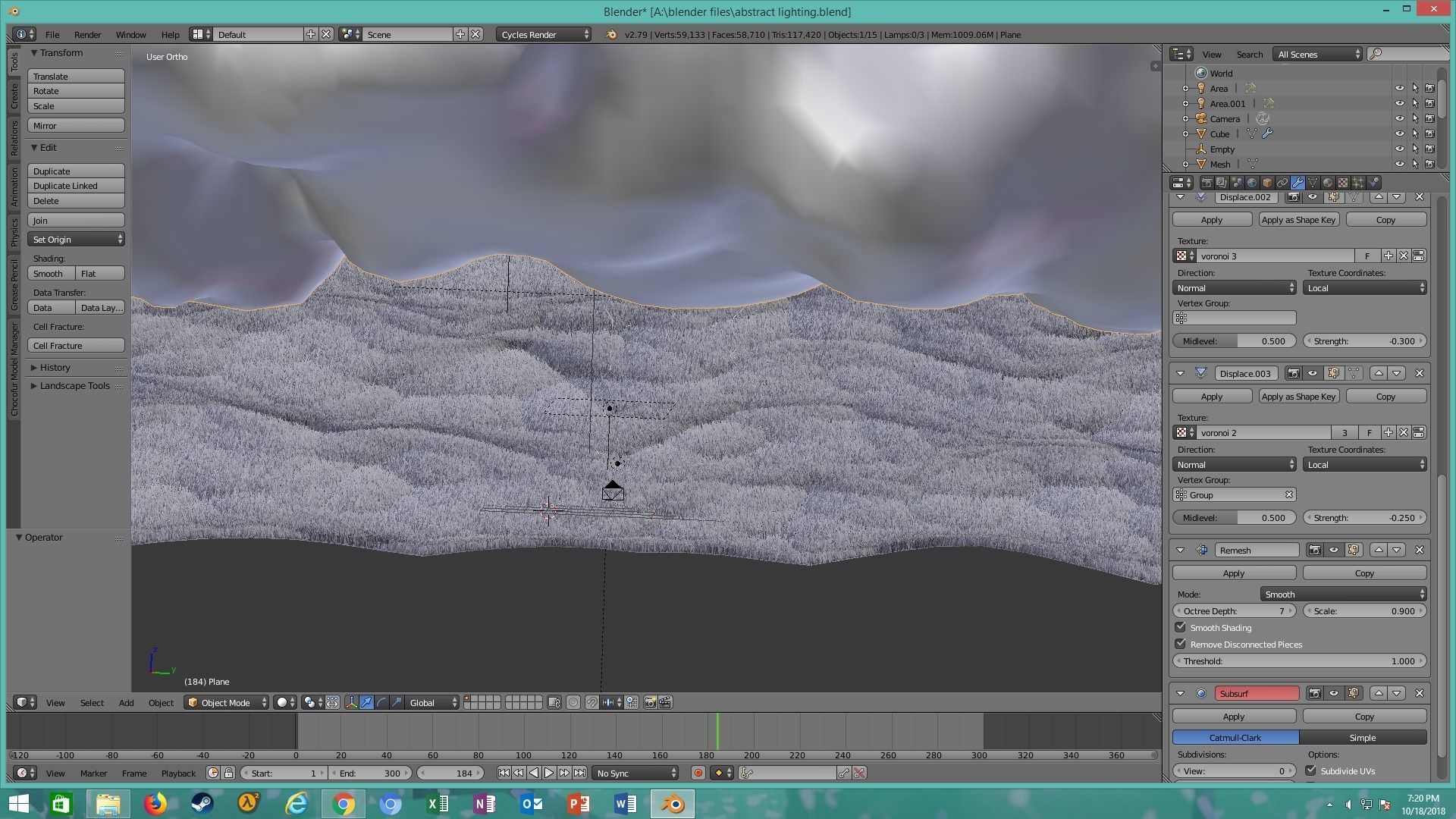 thunderstorm lightning strike on field 3D model_16