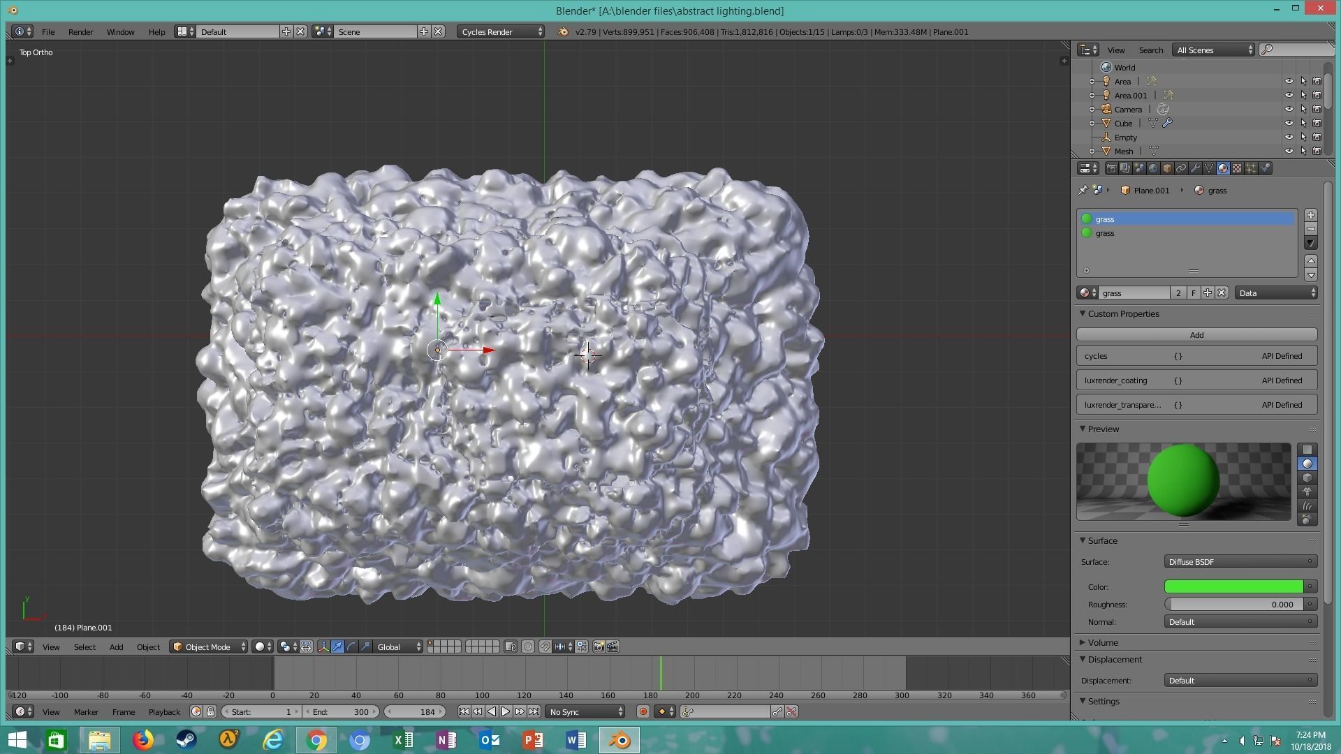 thunderstorm lightning strike on field 3D model_15