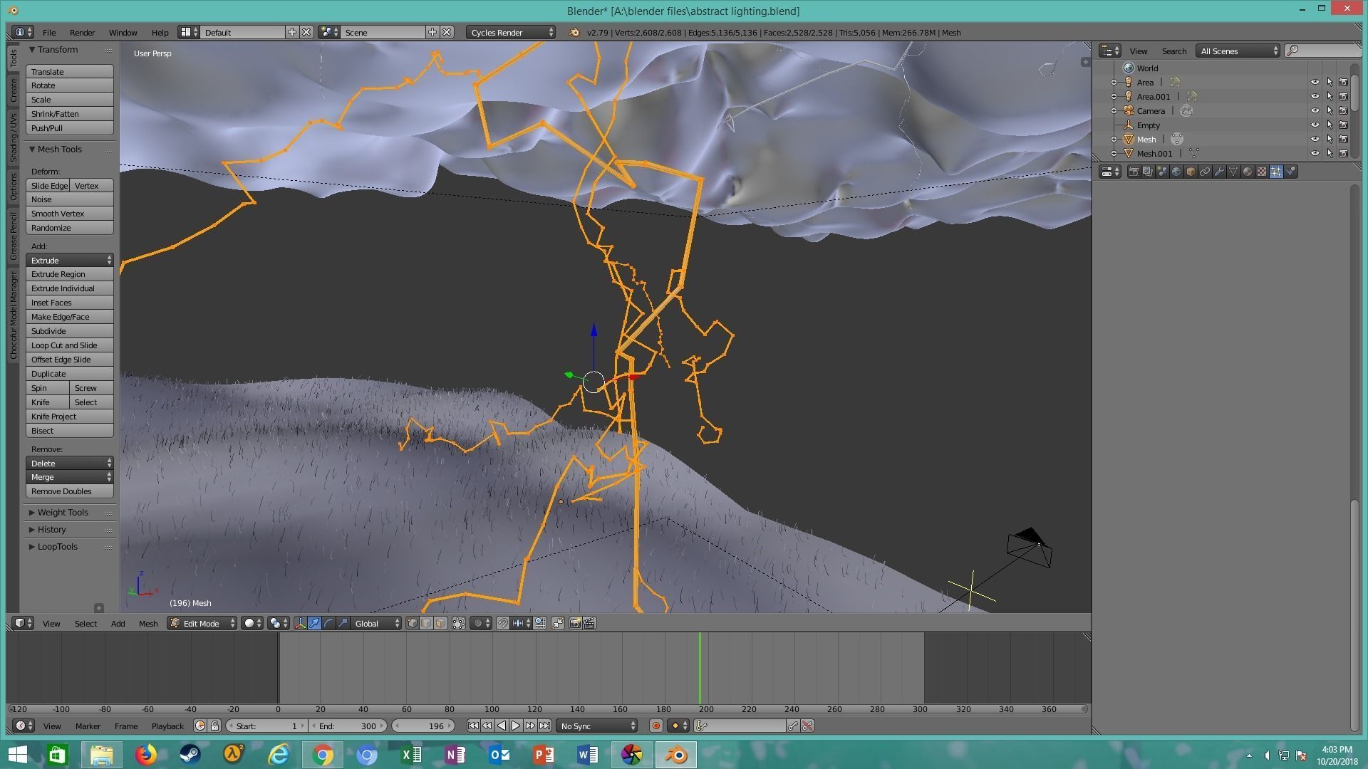 thunderstorm lightning strike on field 3D model_18