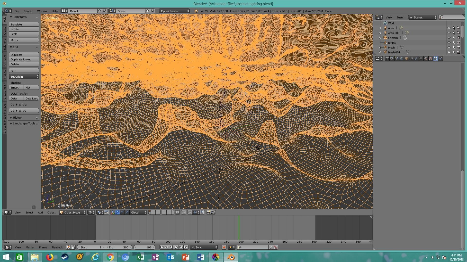 thunderstorm lightning strike on field 3D model_10