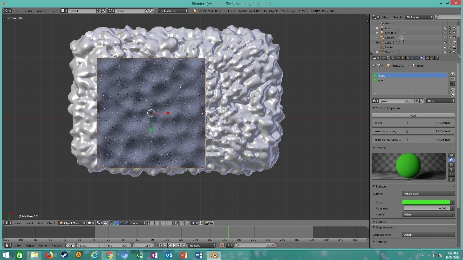 thunderstorm lightning strike on field 3D model_13
