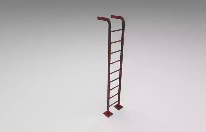 Metal ladder Low-poly 3D model