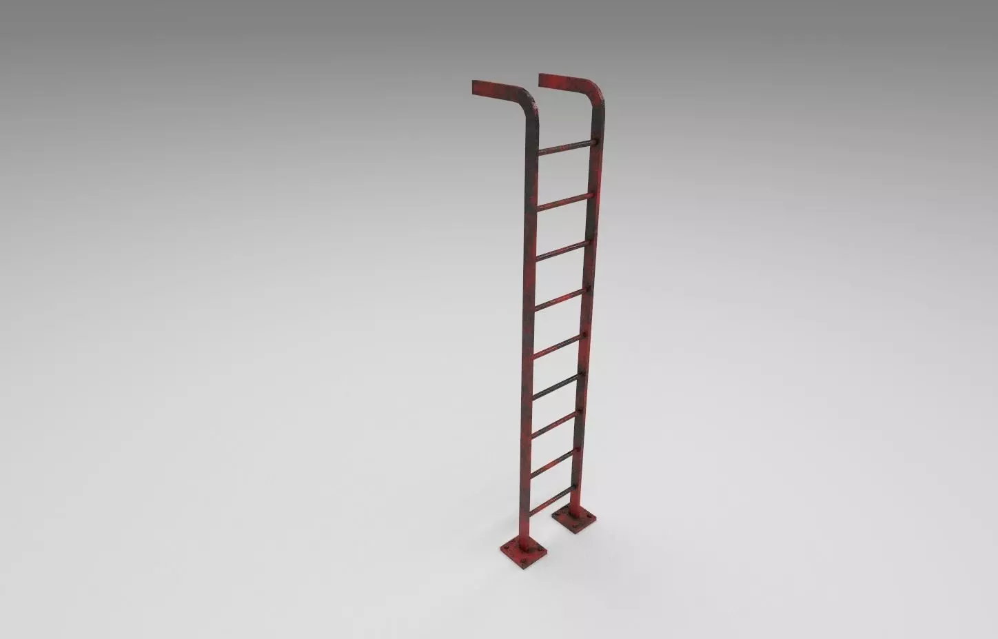 Metal ladder Low-poly 3D model_0