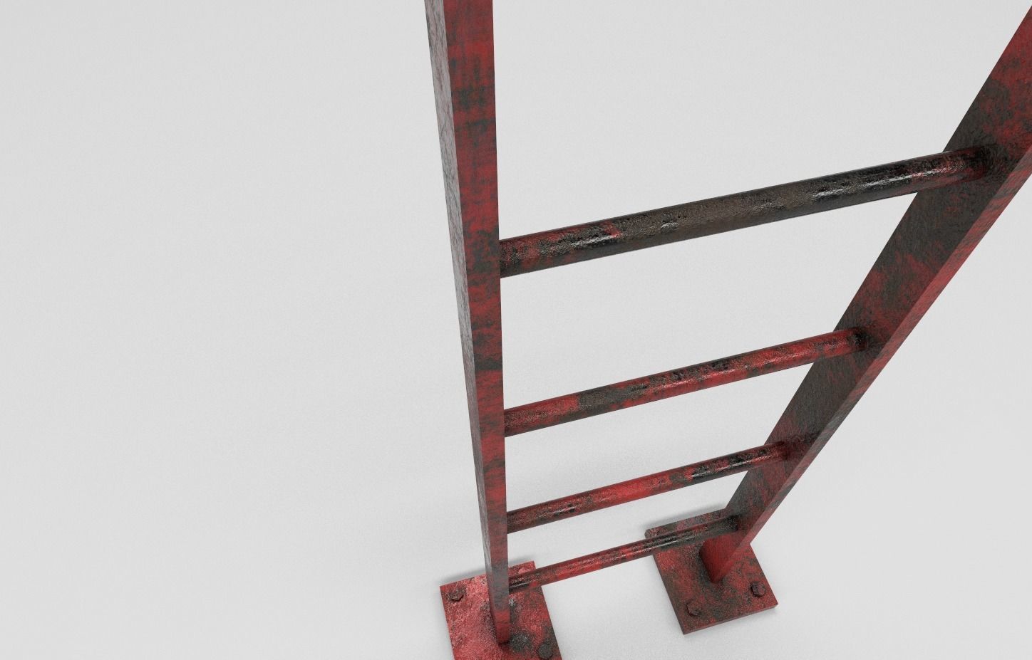 Metal ladder Low-poly 3D model_3