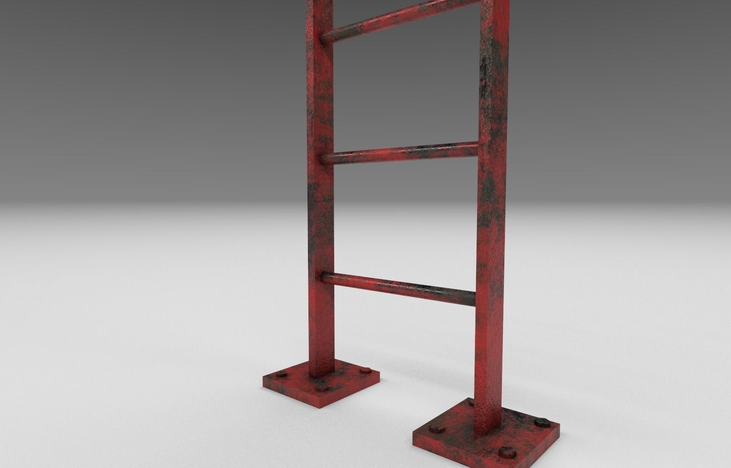 Metal ladder Low-poly 3D model_2