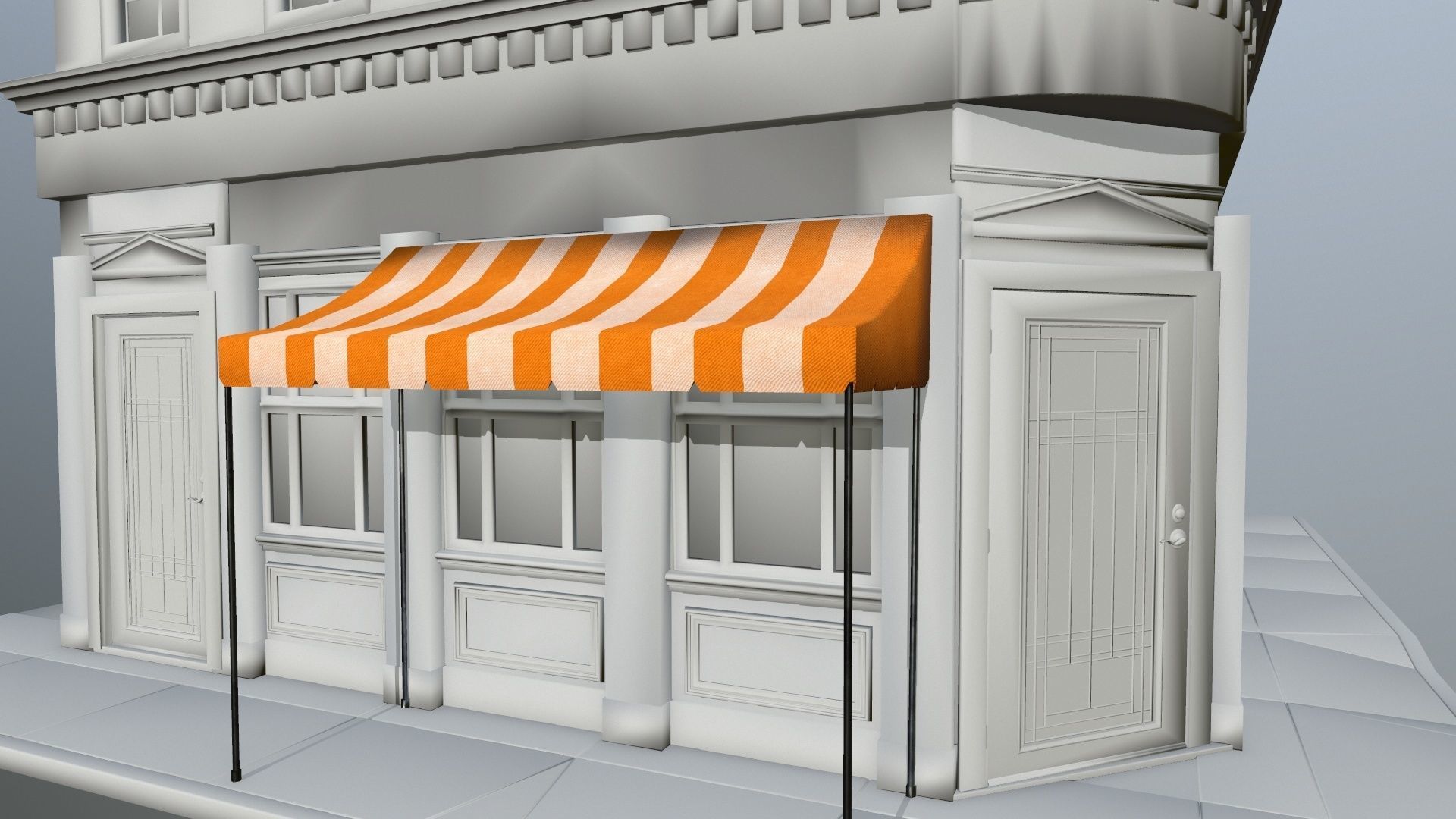 awning orange and striped lamp shade Low-poly 3D model_15