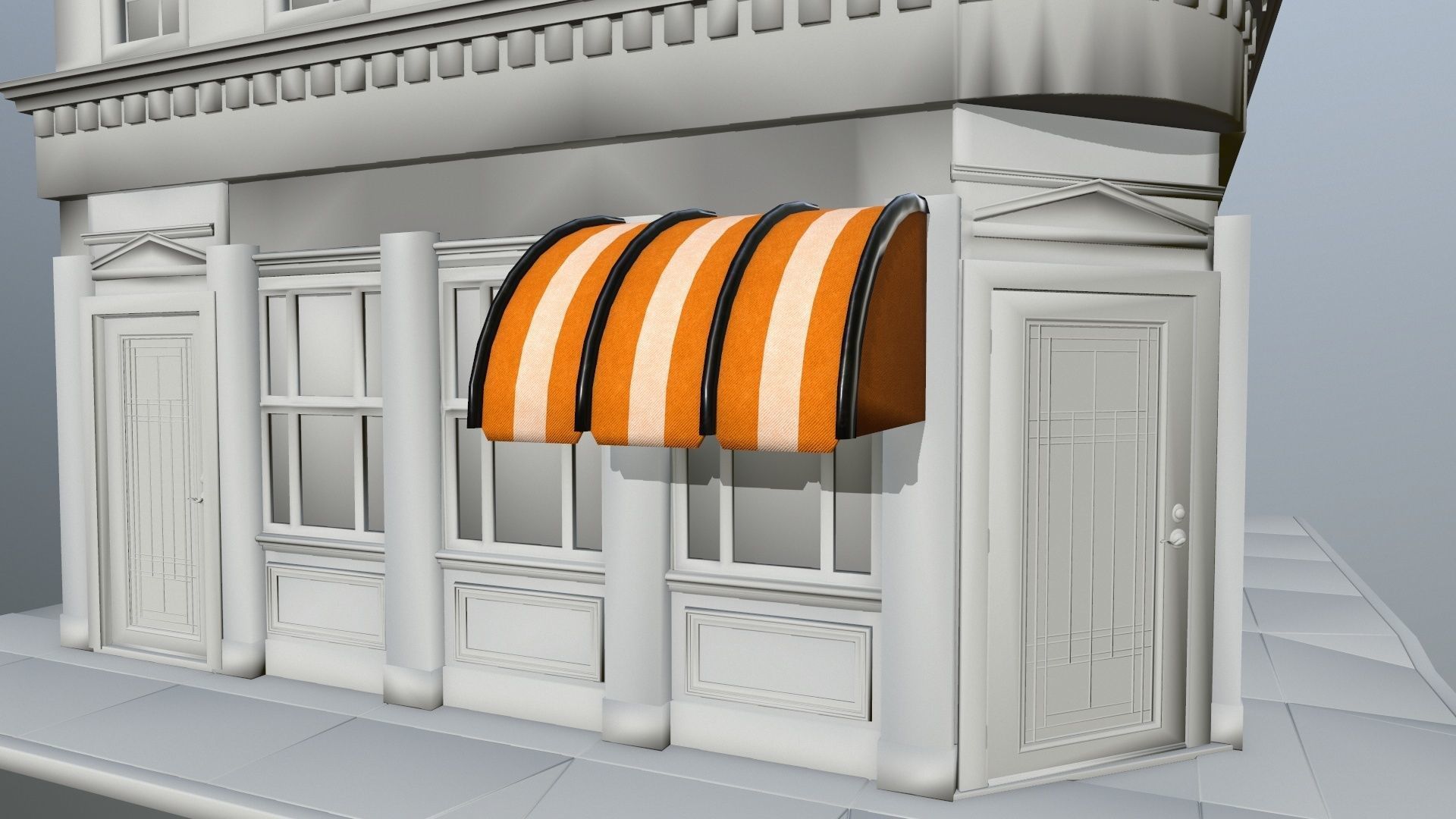 awning orange and striped lamp shade Low-poly 3D model_17