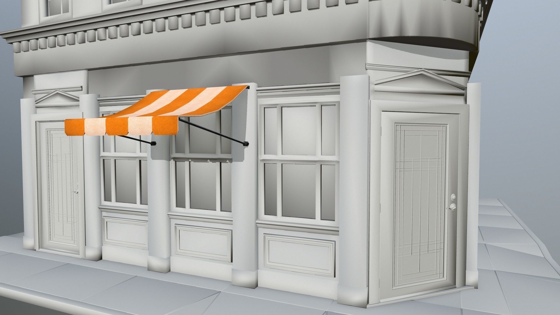 awning orange and striped lamp shade Low-poly 3D model_16