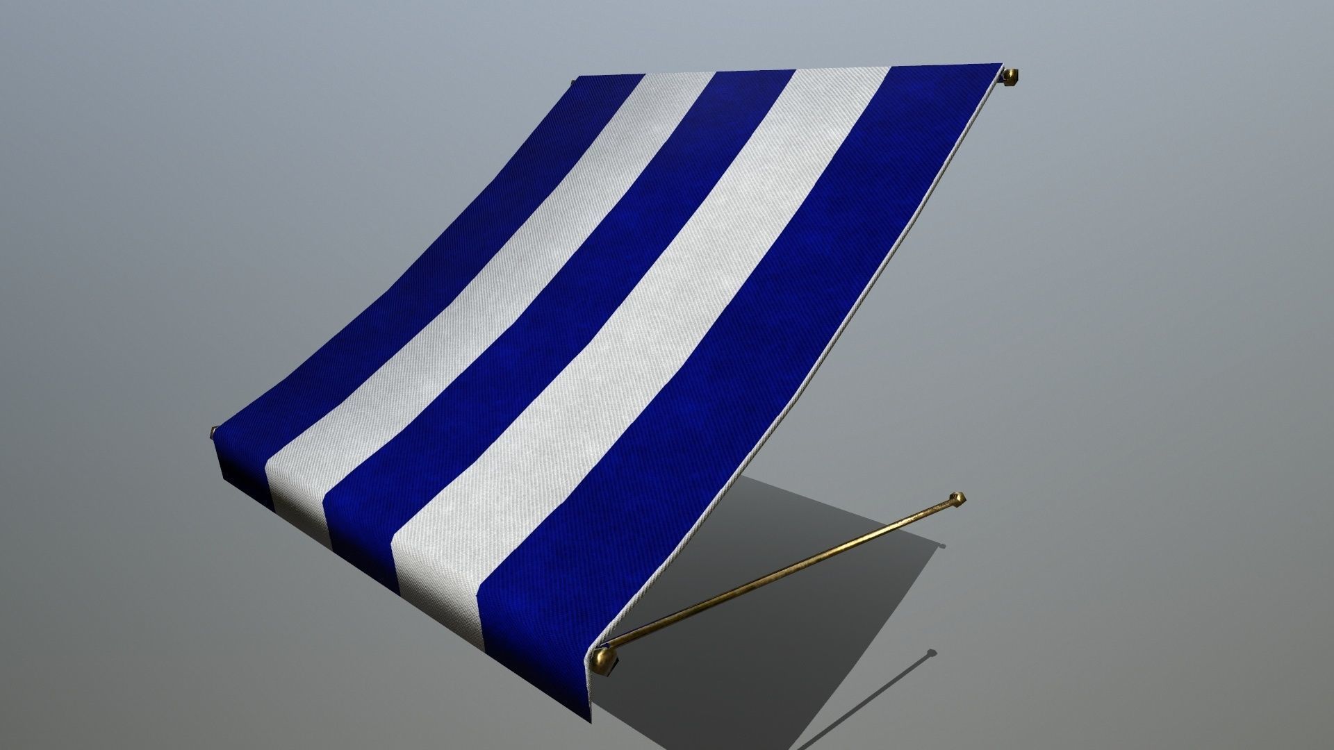 awning striped tent Low-poly 3D model_3