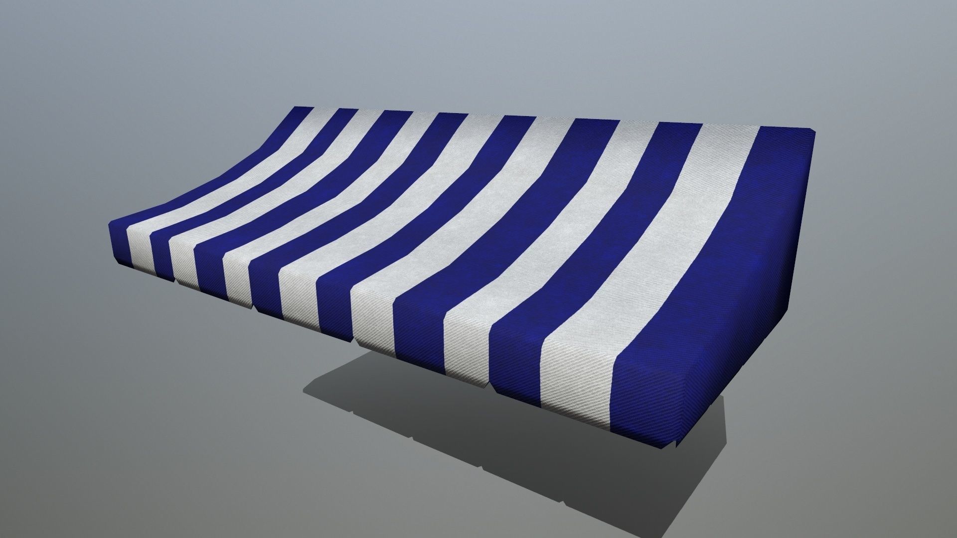 awning striped tent Low-poly 3D model_9