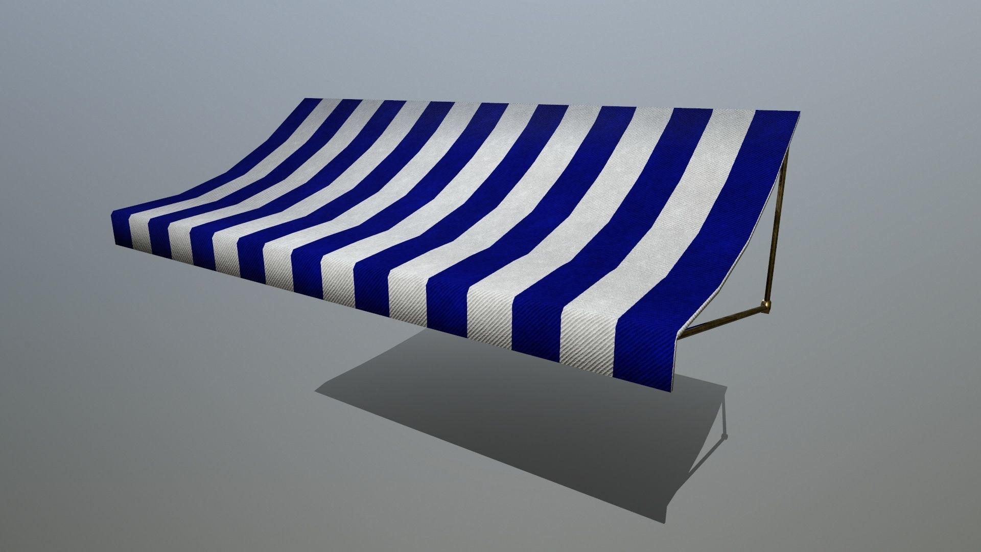 awning striped tent Low-poly 3D model_5