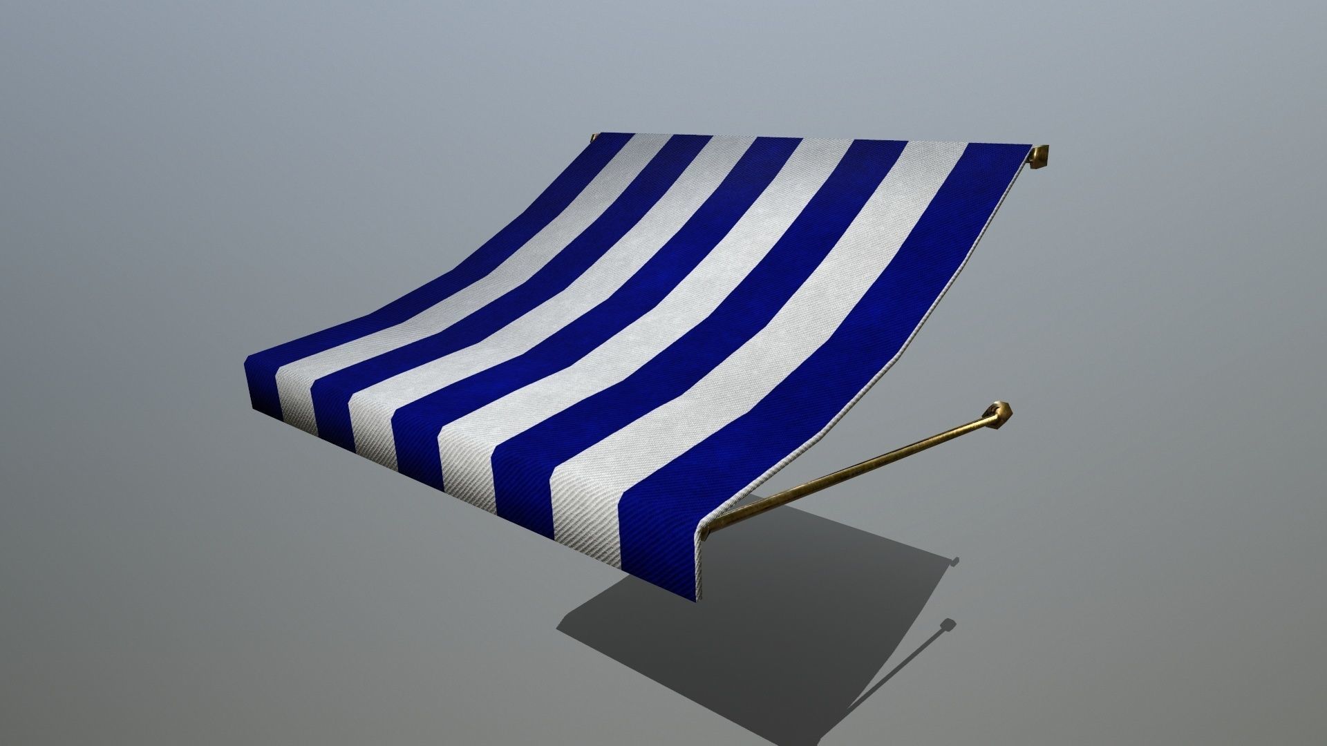 awning striped tent Low-poly 3D model_6