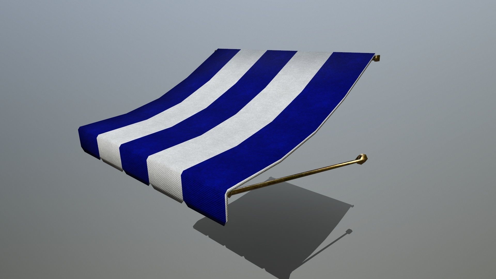 awning striped tent Low-poly 3D model_8