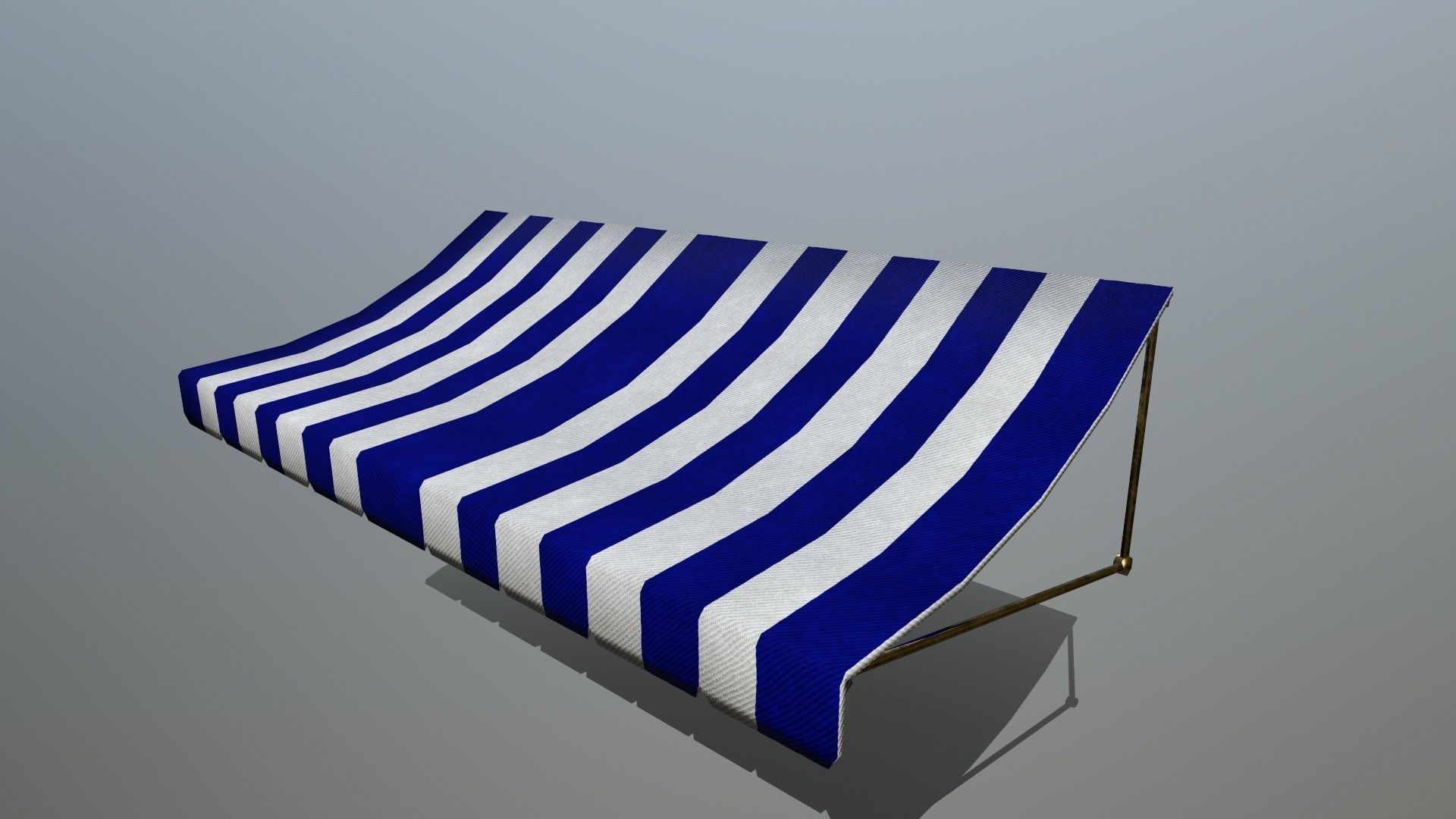 awning striped tent Low-poly 3D model_7
