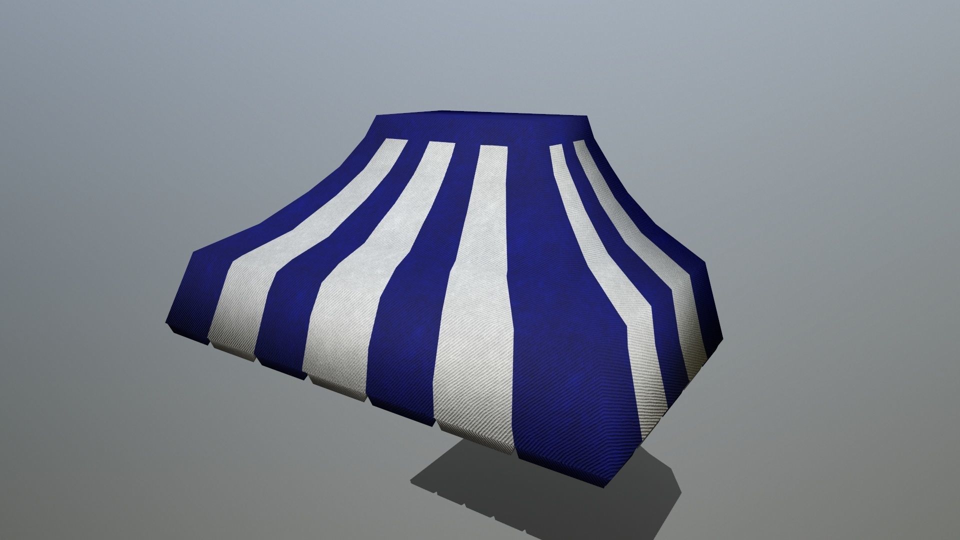 awning striped tent Low-poly 3D model_4
