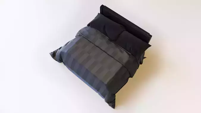 Black Bed Free 3D model