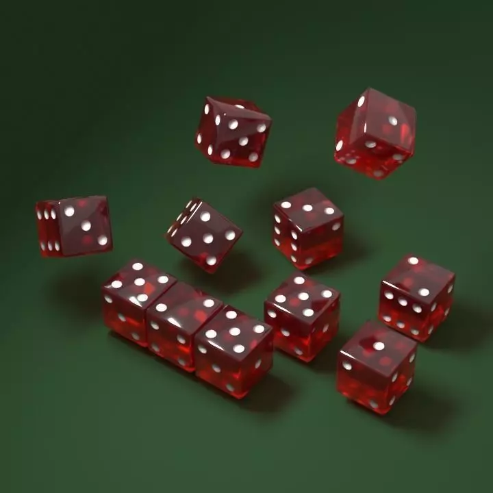 Red Dice Free low-poly 3D model