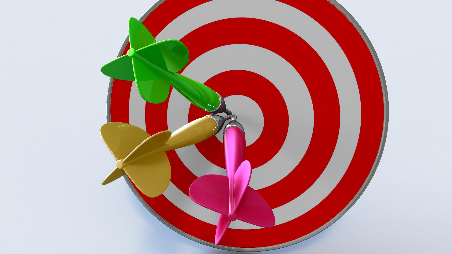 Darts with arrows Low-poly 3D model_1