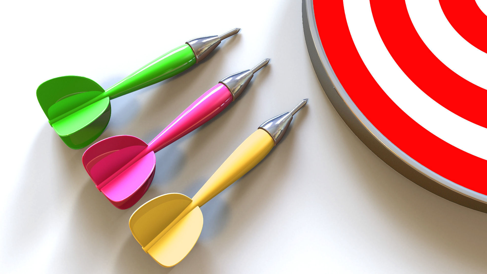 Darts with arrows Low-poly 3D model_2