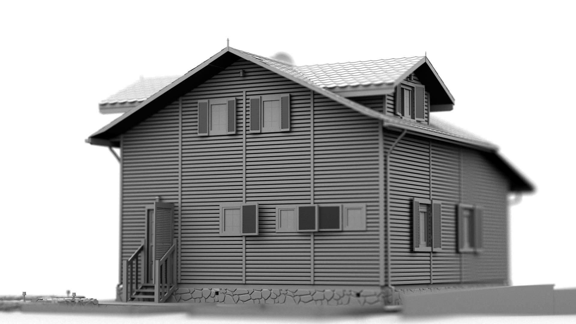 Cabin house 3D model_1