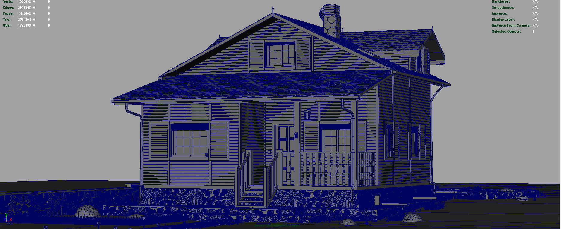 Cabin house 3D model_4